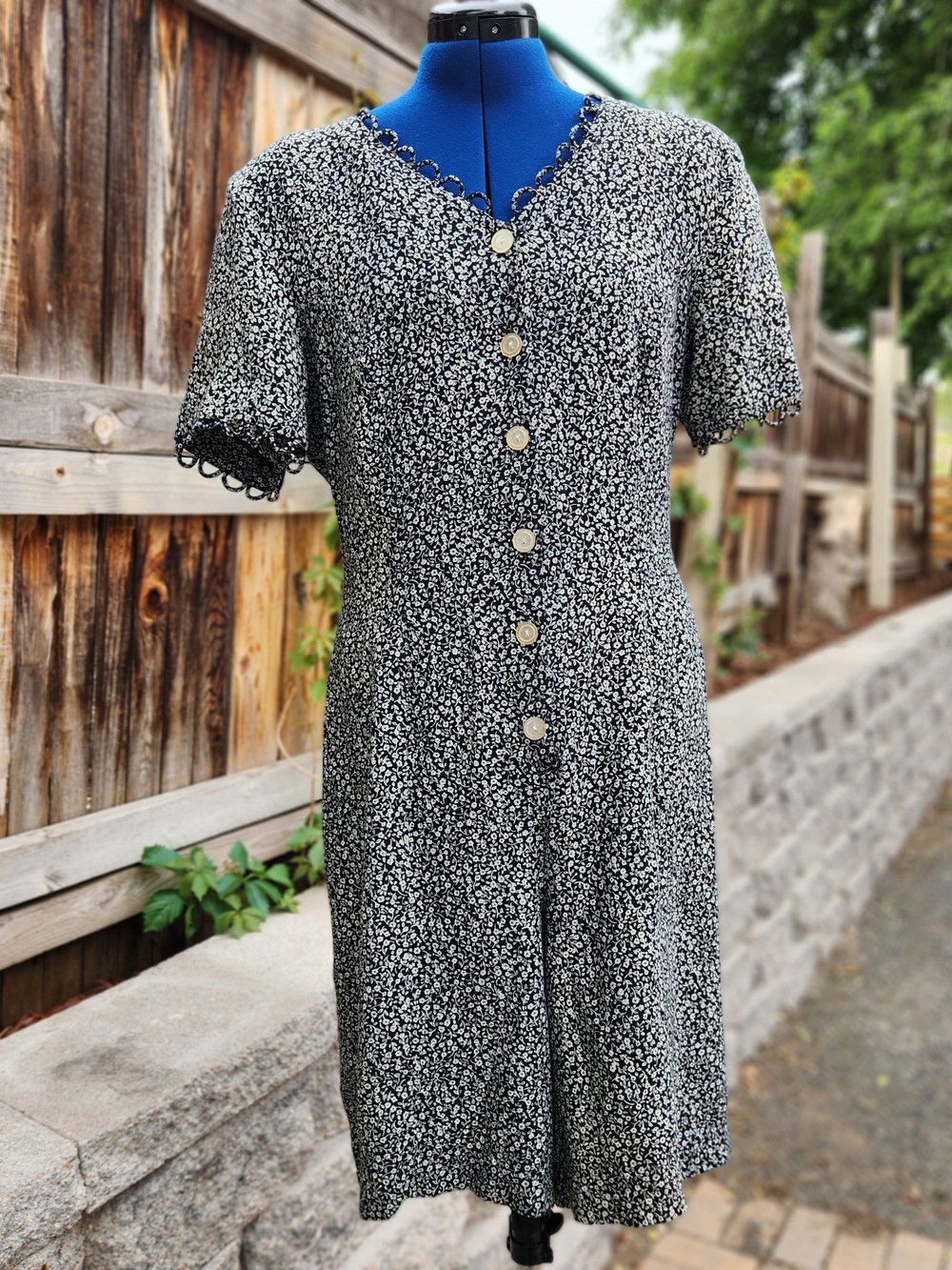 Vintage 90s Sunshine Starshine Ditsy Floral Button Front Romper Sz 14
